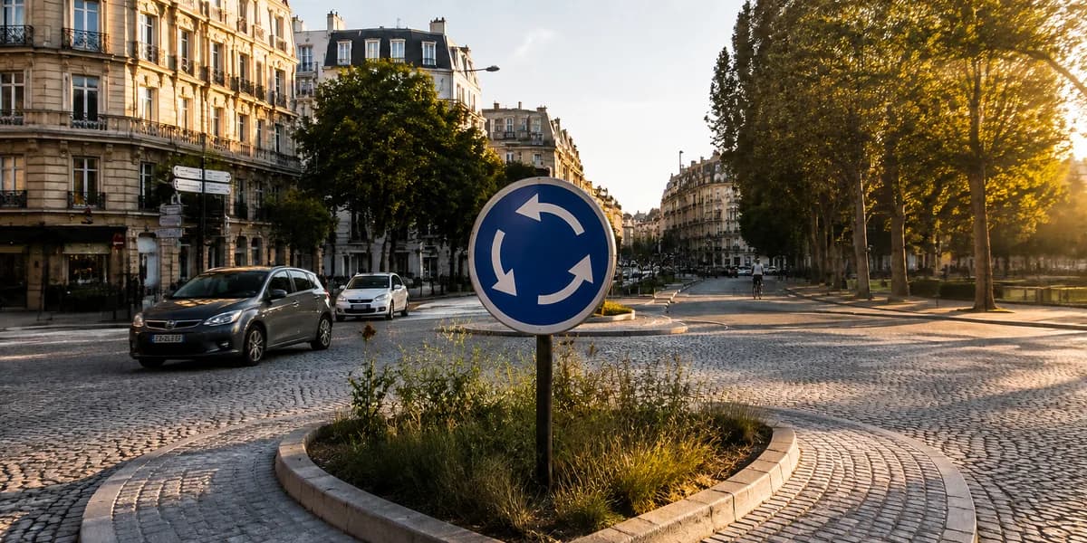 フランスの環状交差点の道路標識